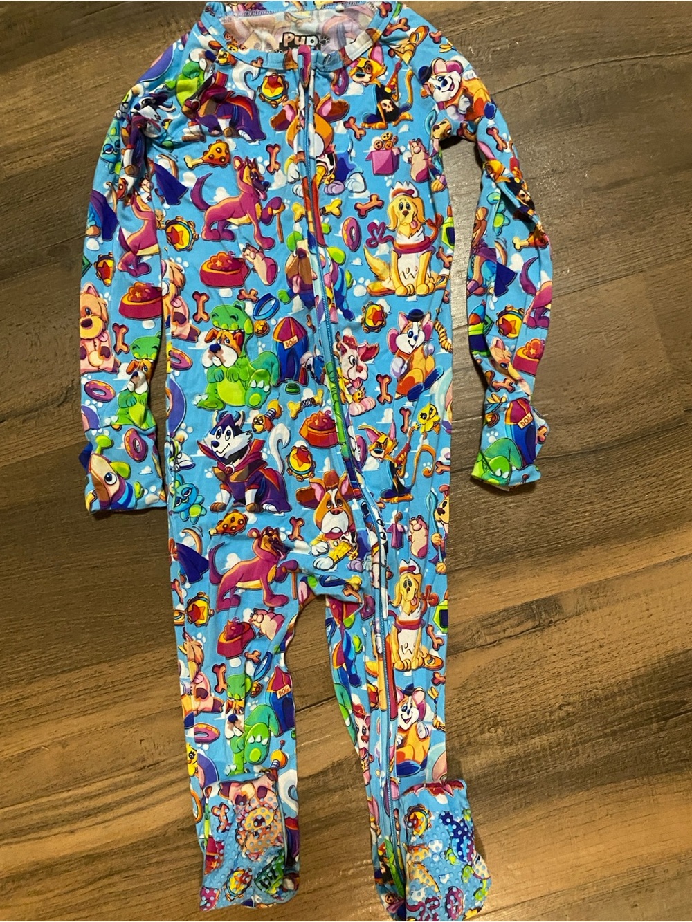 Bamboo Necessities X Little Britches 3t “Pup Story” zippy EUC